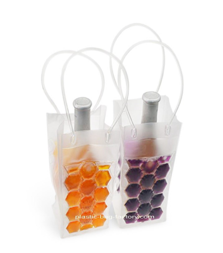 FDA Approved Reusable Plastic Gelling Drink Cooler Bag Anti-Freezing PVC Ice Wine Bag