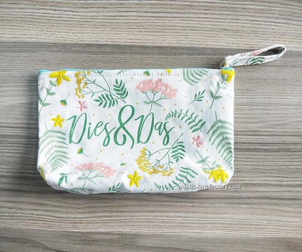 100% Cotton Luxury Computer Embroidery Pattern Canvas Cosmetic Pouch Organizer For Girls And Ladies
