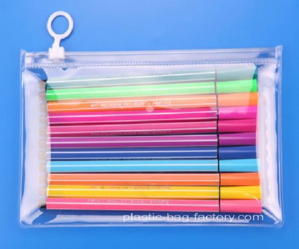 Transparent Plastic Stationery Zipper Bags Clear Students PVC Pencil Bags