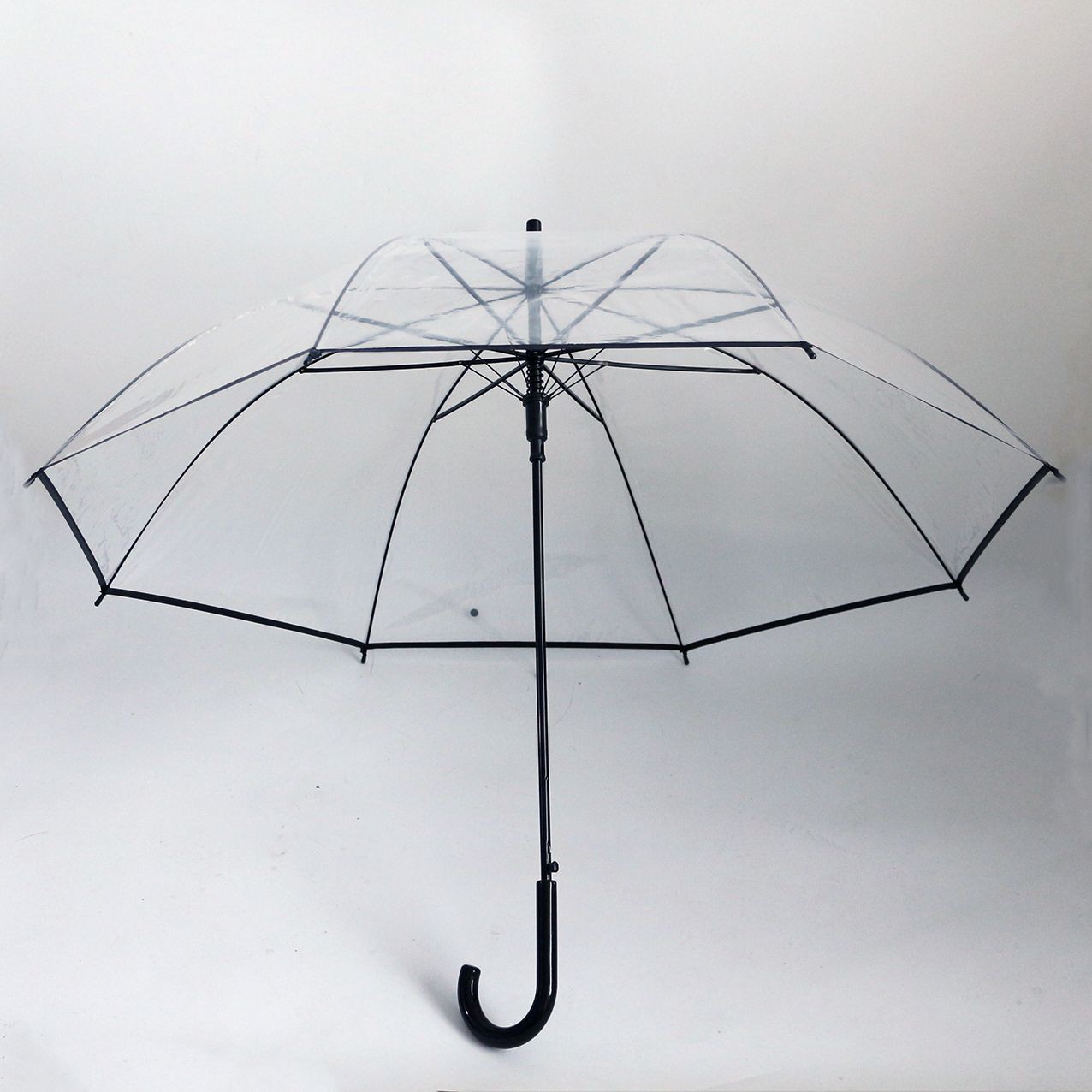 Clear Arched Apolo Rain Umbrellas Transparent Arched Apolo Umbrellas for Girls and Ladies with Long Handle